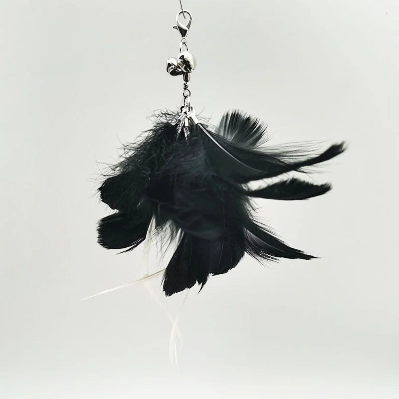 Hands-Free Cat Wand - Bird Feather Toy with Suction Cup & Bell