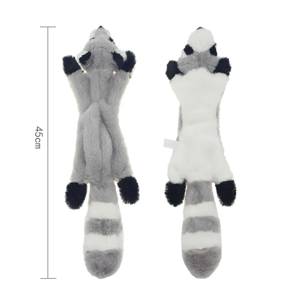 Stuffingless Animal Dog Toy - No-Mess Squeaky & Crinkle Fun