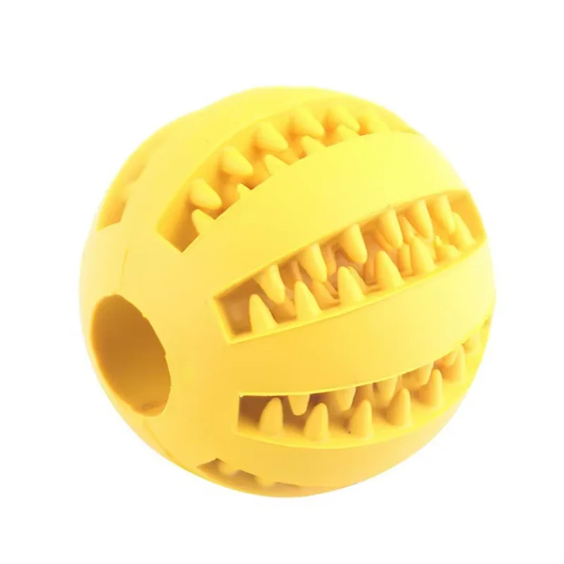 Dog Leaky Food Ball Tooth Cleaning Puppy Chew Toys Natural Rubber Elasticity Ball Relieve Boredom Dog Toy 5CM/7CM