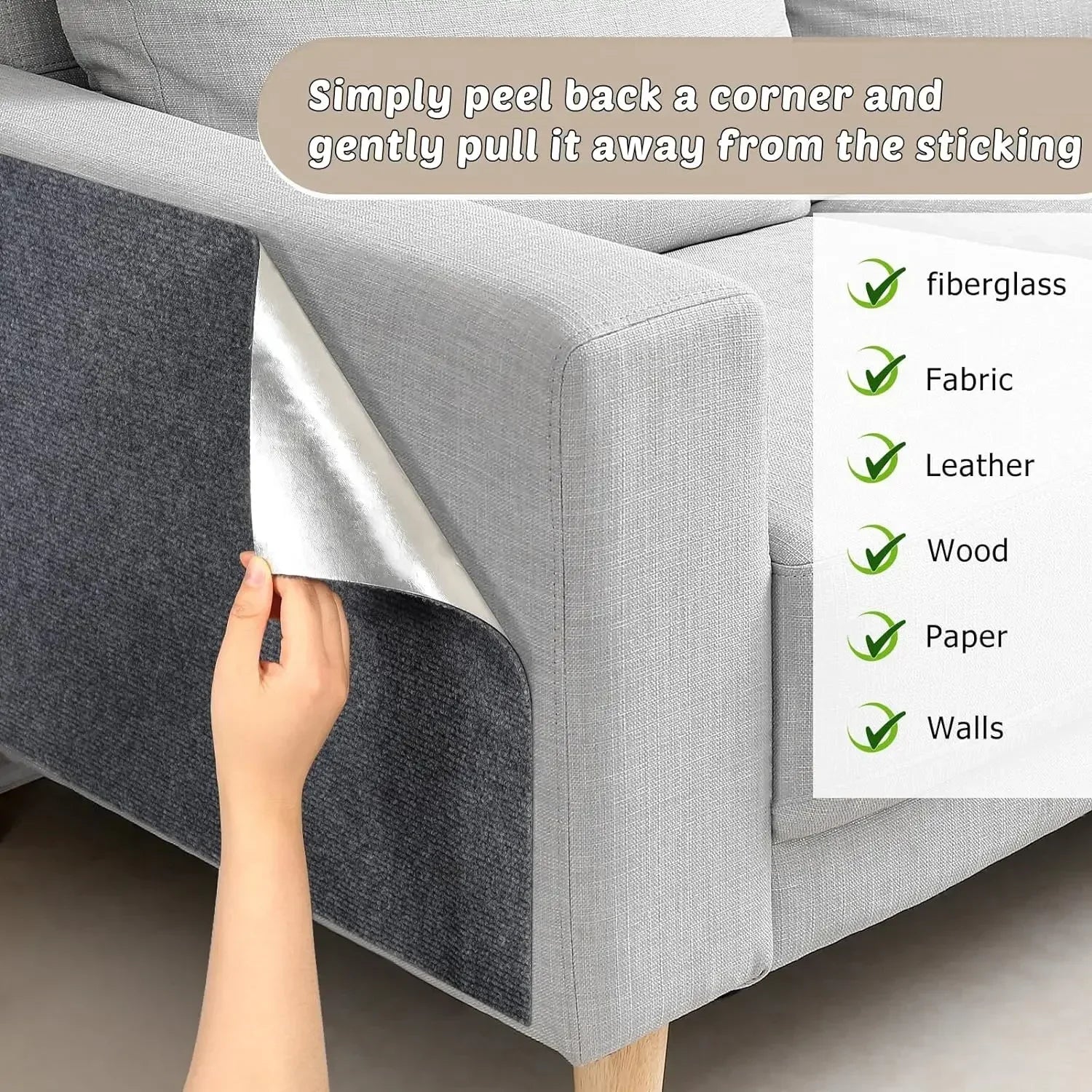 Cat Scratching Mat - Self-Adhesive Furniture Protector & Scratcher