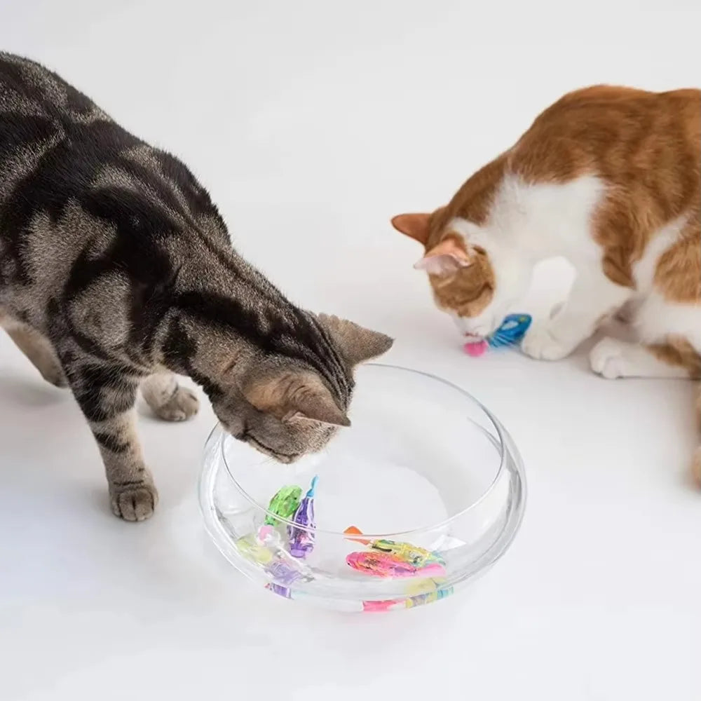LED Swimming Robot Fish - Interactive Glowing Cat Toy