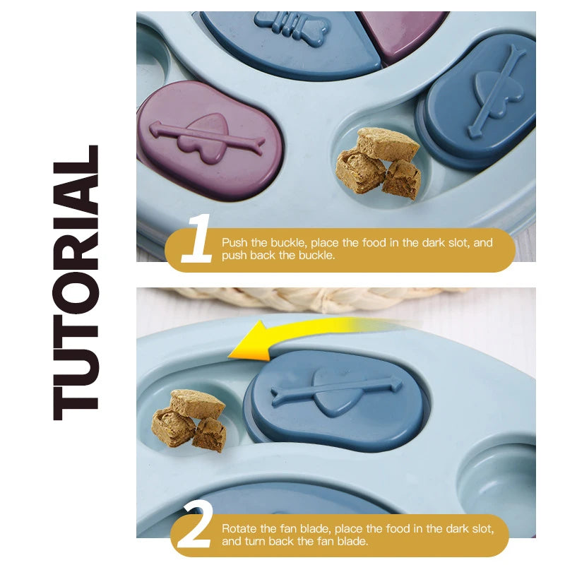 Interactive Slow Feeder Dog Bowl - Brain Training Puzzle Toy for Cats & Dogs