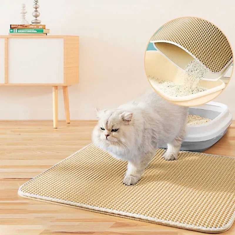Waterproof Cat Litter Mat - Double Layer Litter Trapping Pad