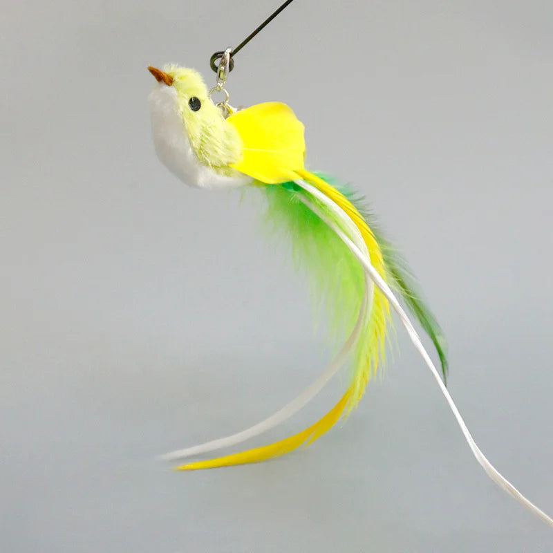 Hands-Free Cat Wand - Bird Feather Toy with Suction Cup & Bell