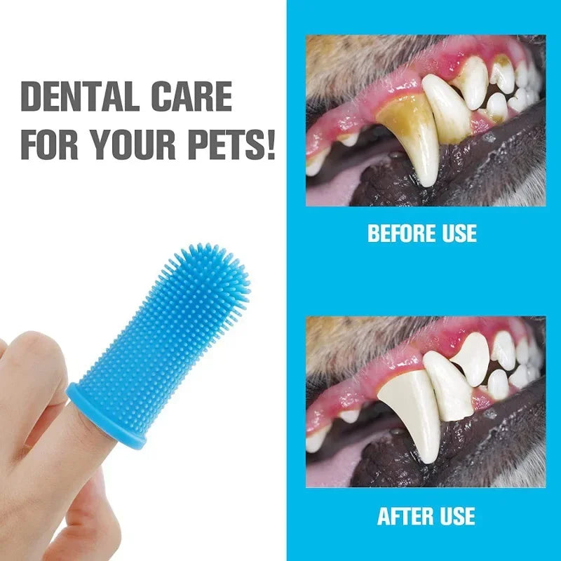 Super Soft Pet Finger Toothbrush - Nontoxic Silicone for Teeth & Breath Care