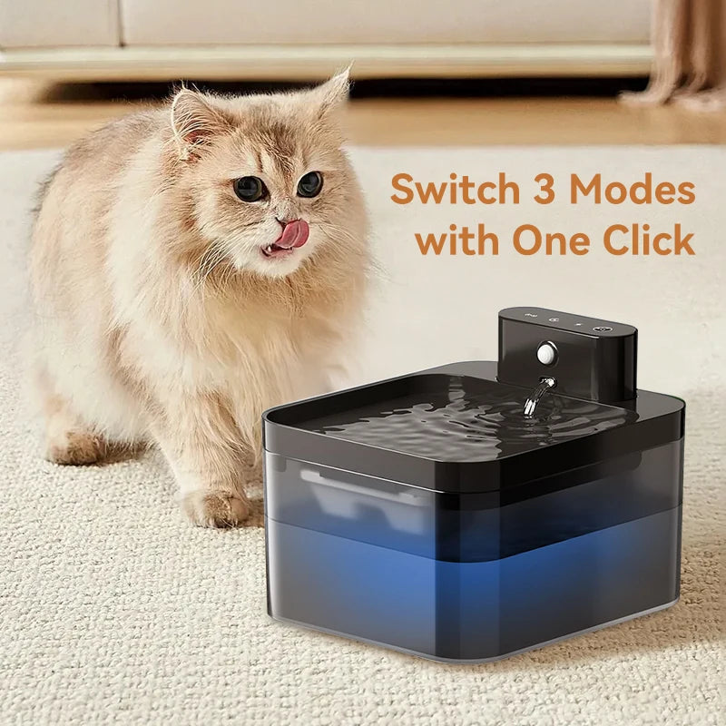 ROJECO Wireless Cat Water Fountain - 2600mAh Smart Infrared Sensor