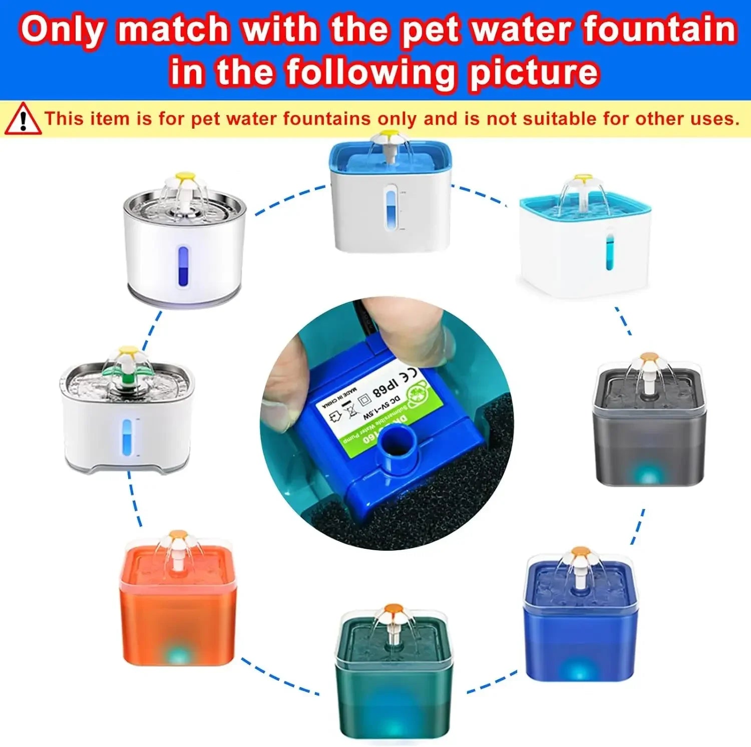 Water Pump LED Light Motor - Cat Fountain Replacement Part