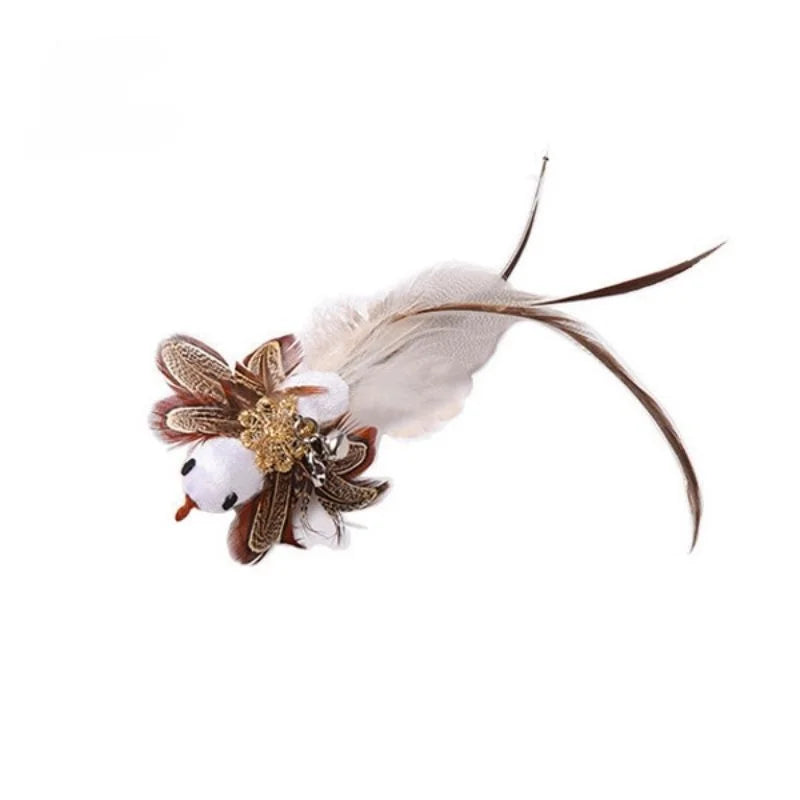 Hands-Free Cat Wand - Bird Feather Toy with Suction Cup & Bell