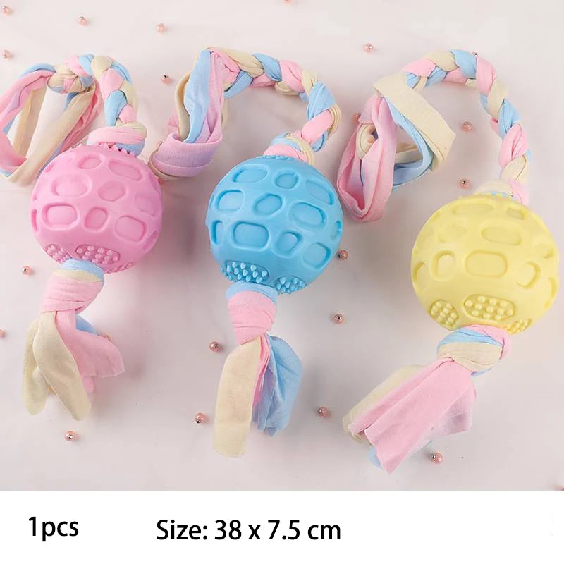 TPR Knot Dog Toys - Bite Resistant Dental Chew for Small Dogs