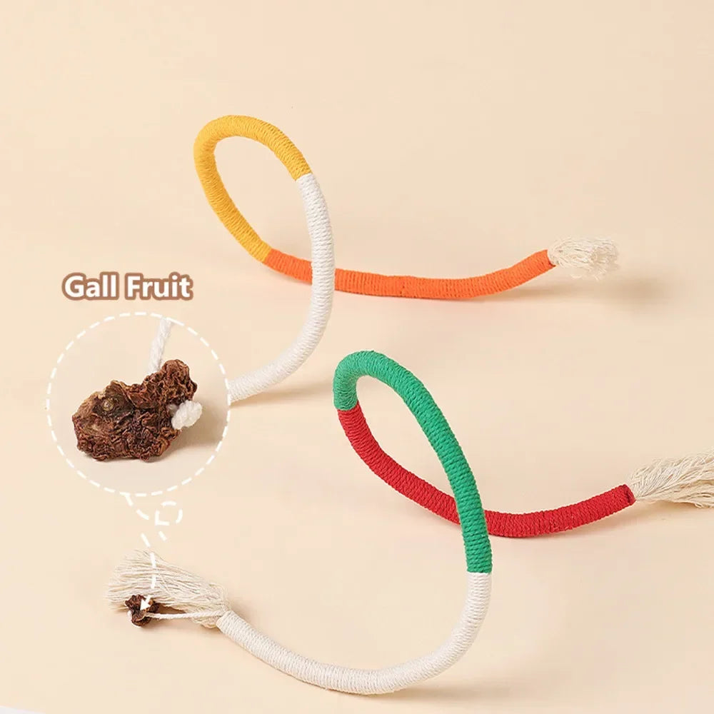 Interactive Cat Rope Toy - Silvervine Cotton Molar Teaser for Dental Care