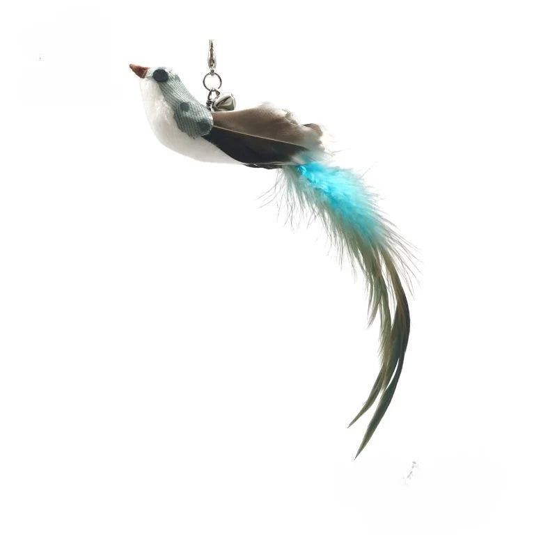 Hands-Free Cat Wand - Bird Feather Toy with Suction Cup & Bell