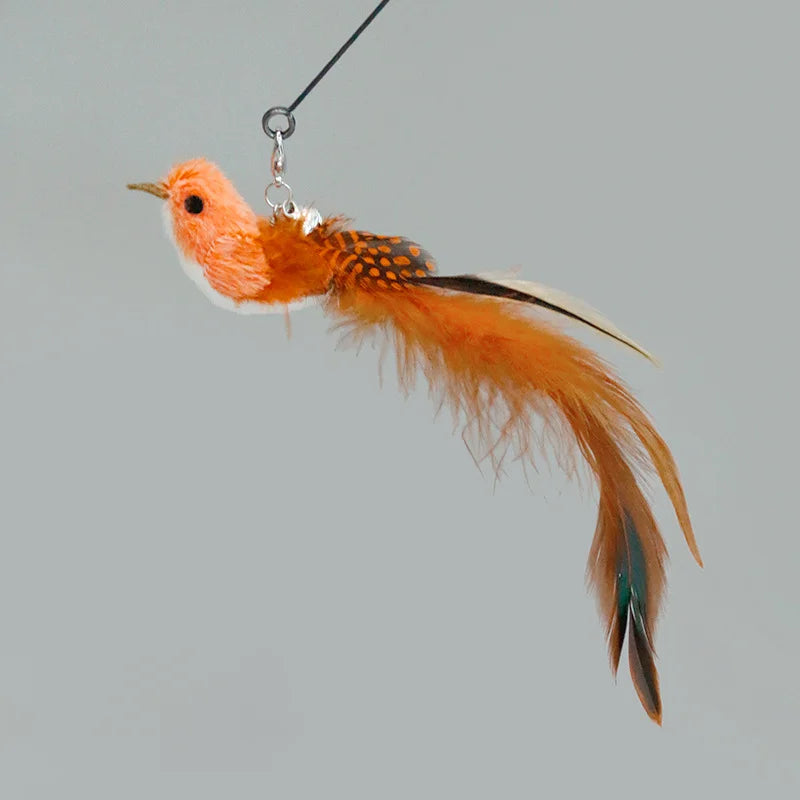 Hands-Free Cat Wand - Bird Feather Toy with Suction Cup & Bell