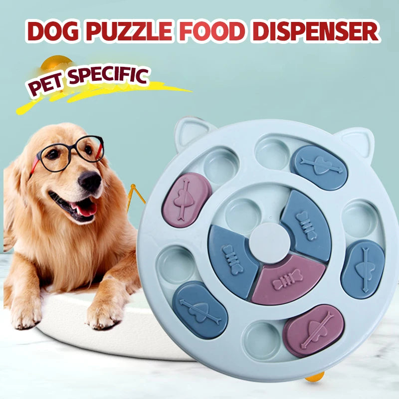 Interactive Slow Feeder Dog Bowl - Brain Training Puzzle Toy for Cats & Dogs