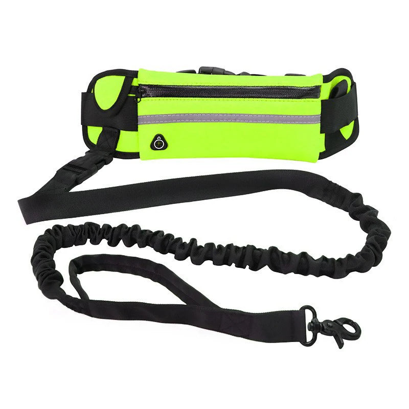 Hands Free Dog Leash - Running Walking Reflective with Waist Bag