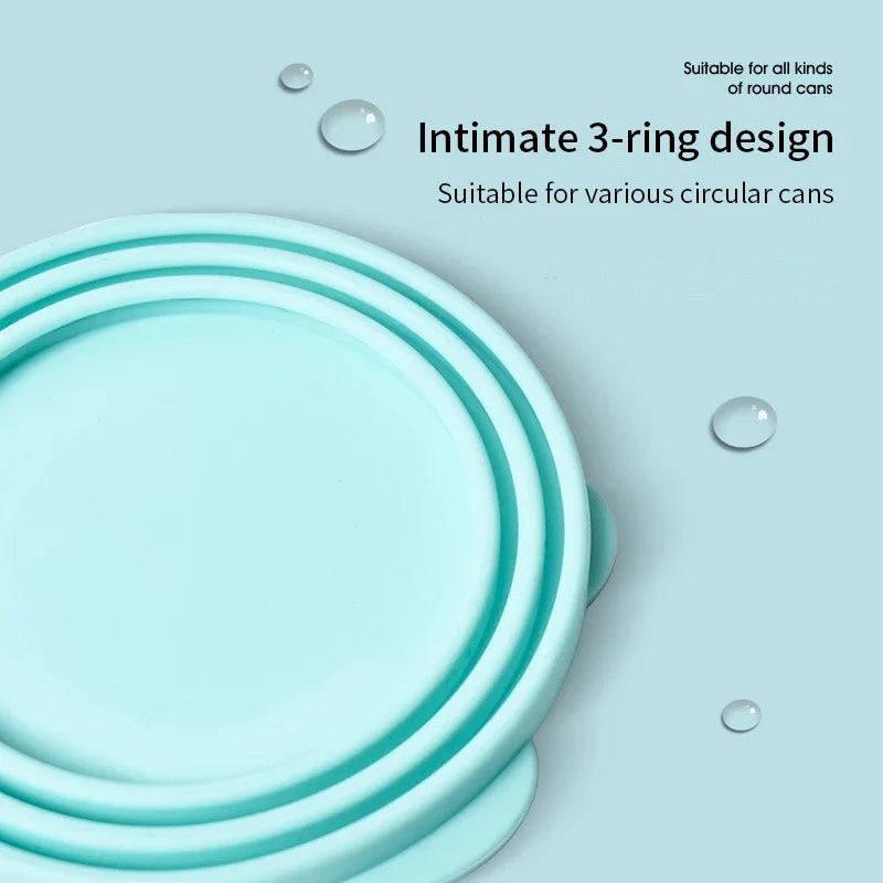 Portable Silicone Pet Food Lid - 2-in-1 Sealer Spoon for Fresh Storage