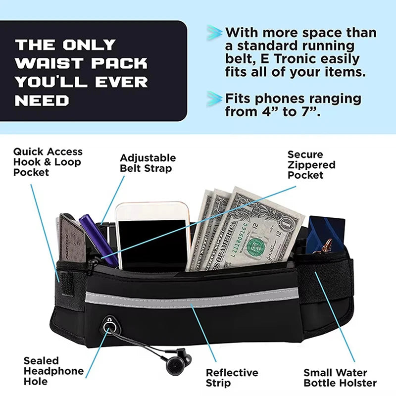 Hands Free Dog Leash - Running Walking Reflective with Waist Bag