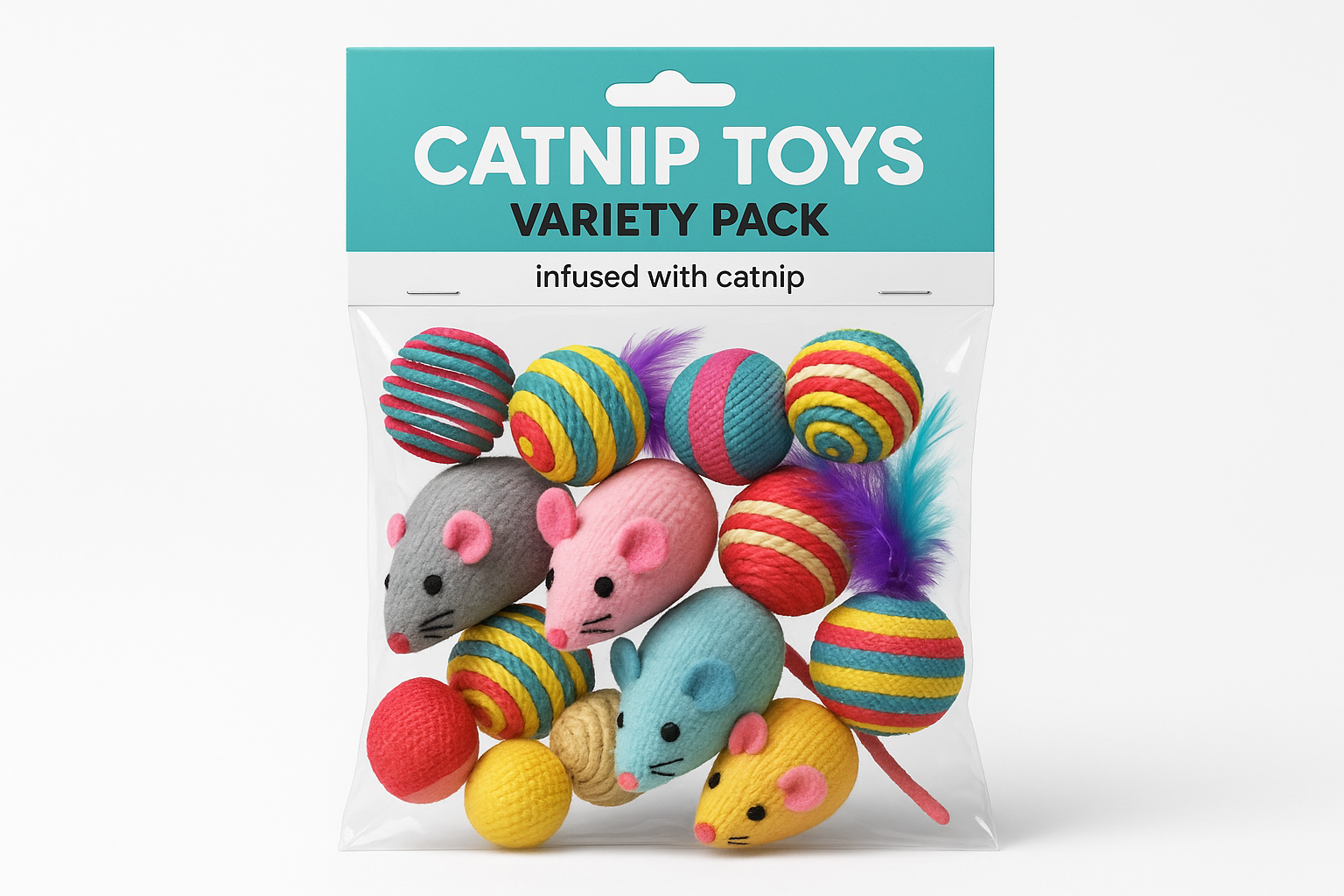 Premium Catnip Toys Variety Pack - 5 Interactive Cat Toys
