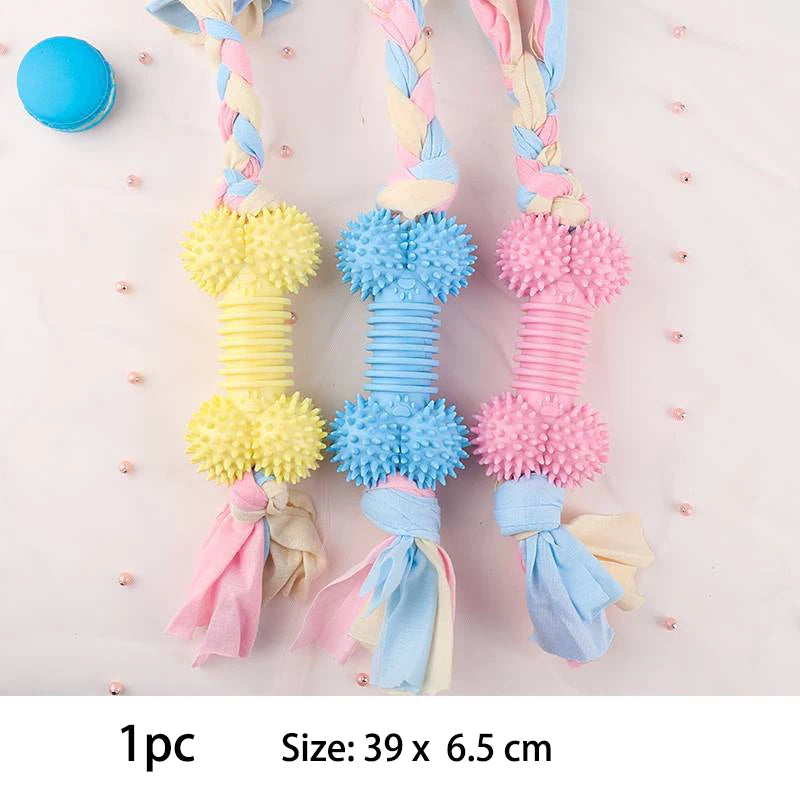 TPR Knot Dog Toys - Bite Resistant Dental Chew for Small Dogs