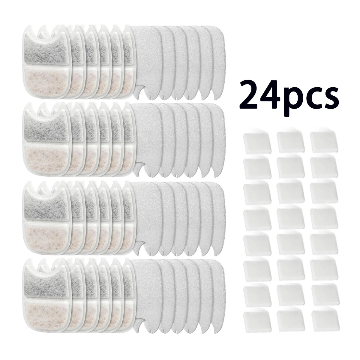 Pet Water Fountain Filters - 6/12/18/24 Pack Replacement Set