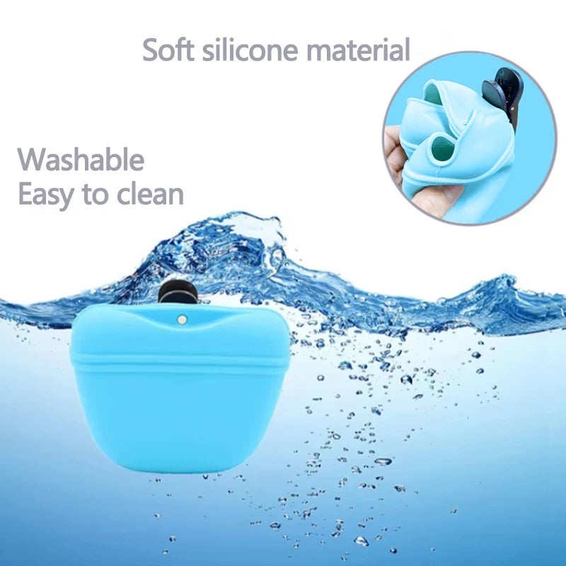 Pet Feeding Bag - Portable Silicone Snack Pouch for Outdoor Training