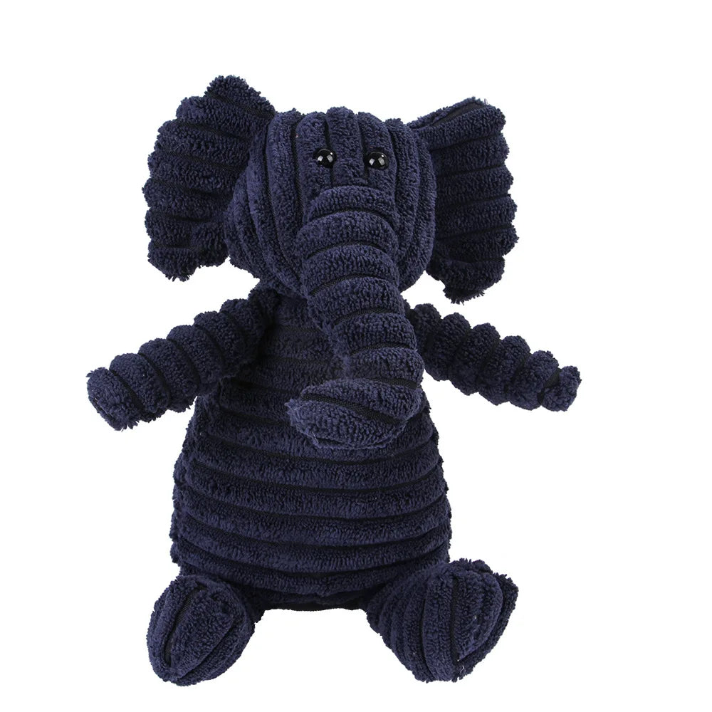 Corduroy Animal Molar Toy - Squeaky Monkey & Pig for Large Dogs
