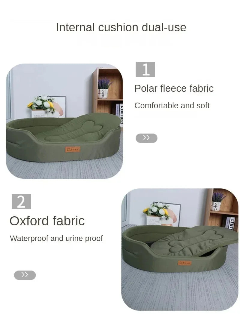 Fluffy Pet Bed Sofa - Cushion Mat for Small to Large Dogs & Cats