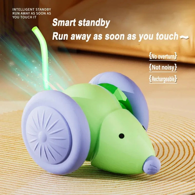 Electric Mouse Car - Smart Interactive Cat Toy with Obstacle Avoidance