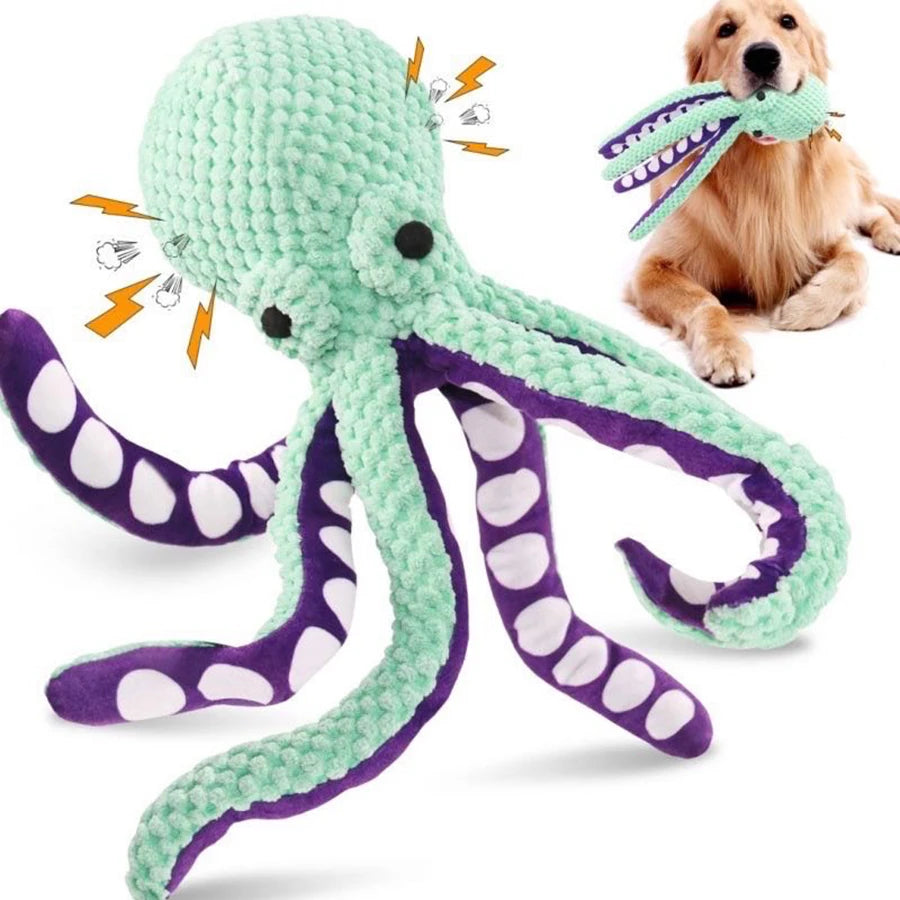 Interactive Plush Octopus Dog Toy - Sound & Anti-Demolition
