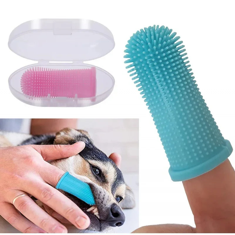 Super Soft Pet Finger Toothbrush - Nontoxic Silicone for Teeth & Breath Care
