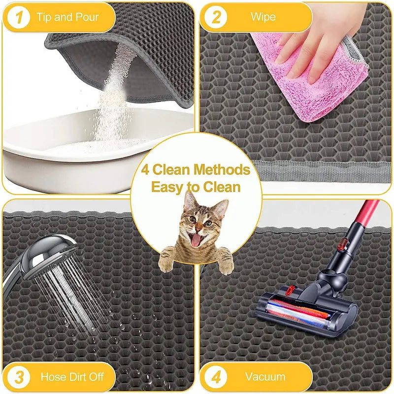 Waterproof Cat Litter Mat - Double Layer Litter Trapping Pad
