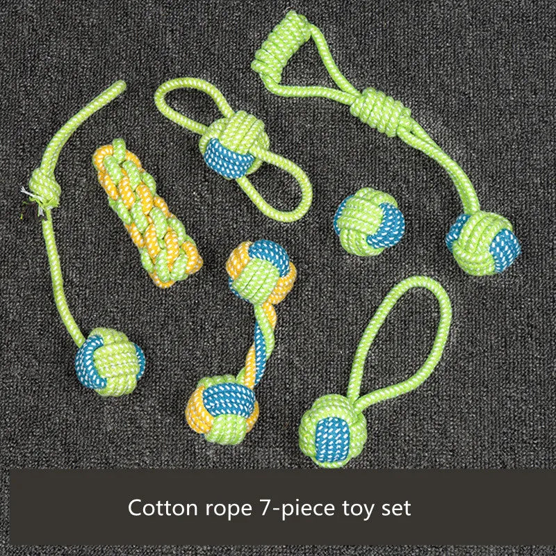 Complete Dog Toy Kit - Ball, Bone, Rope & Squeaky Plush Set