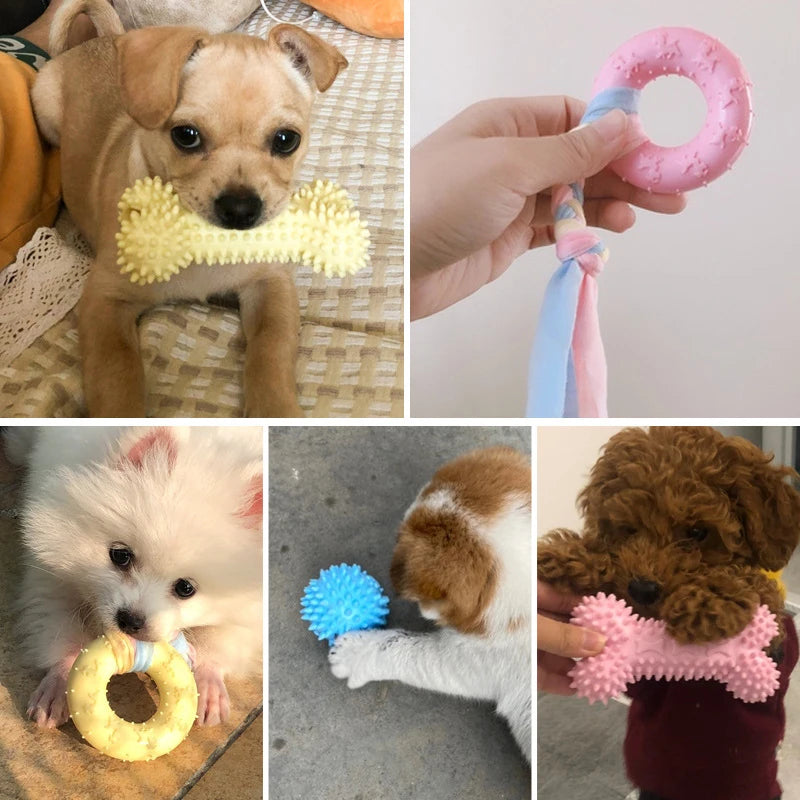 TPR Knot Dog Toys - Bite Resistant Dental Chew for Small Dogs