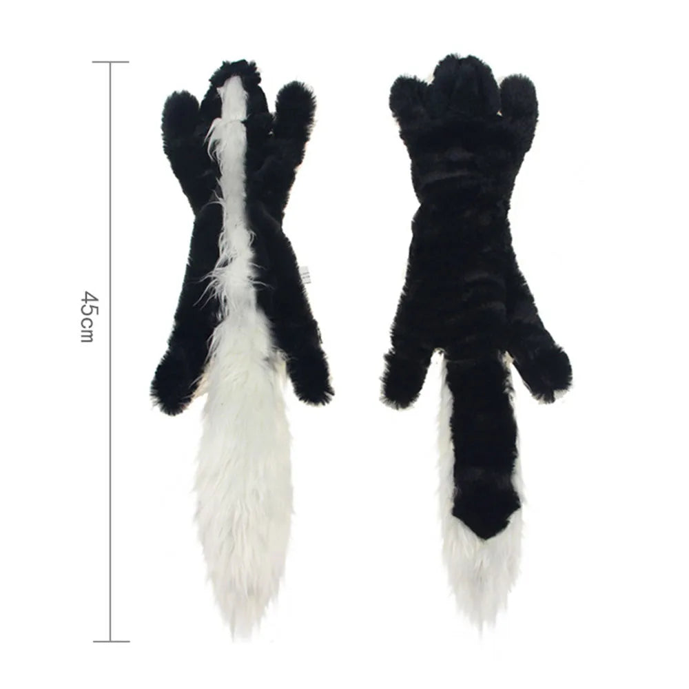 Stuffingless Animal Dog Toy - No-Mess Squeaky & Crinkle Fun