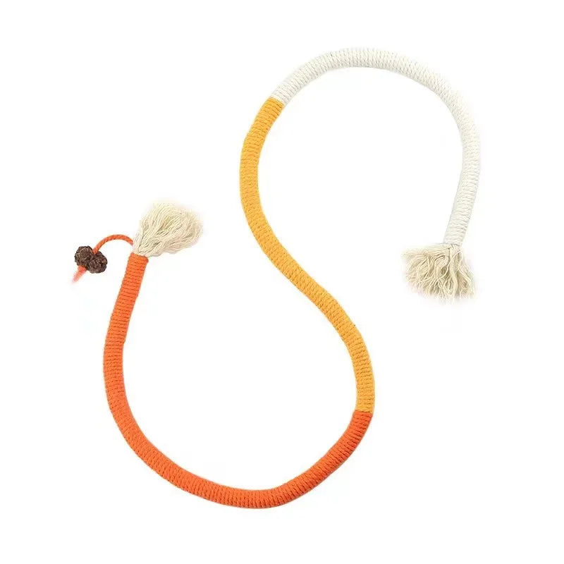Interactive Cat Rope Toy - Silvervine Cotton Molar Teaser for Dental Care