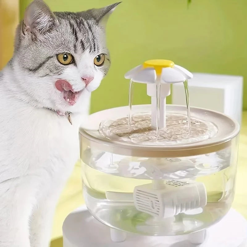 Ultra-Quiet Cat Water Fountain - 1L Capacity with Filter