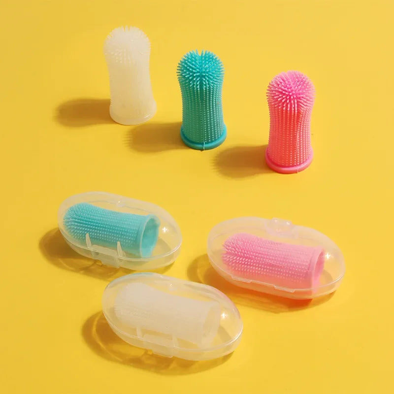 Super Soft Pet Finger Toothbrush - Nontoxic Silicone for Teeth & Breath Care