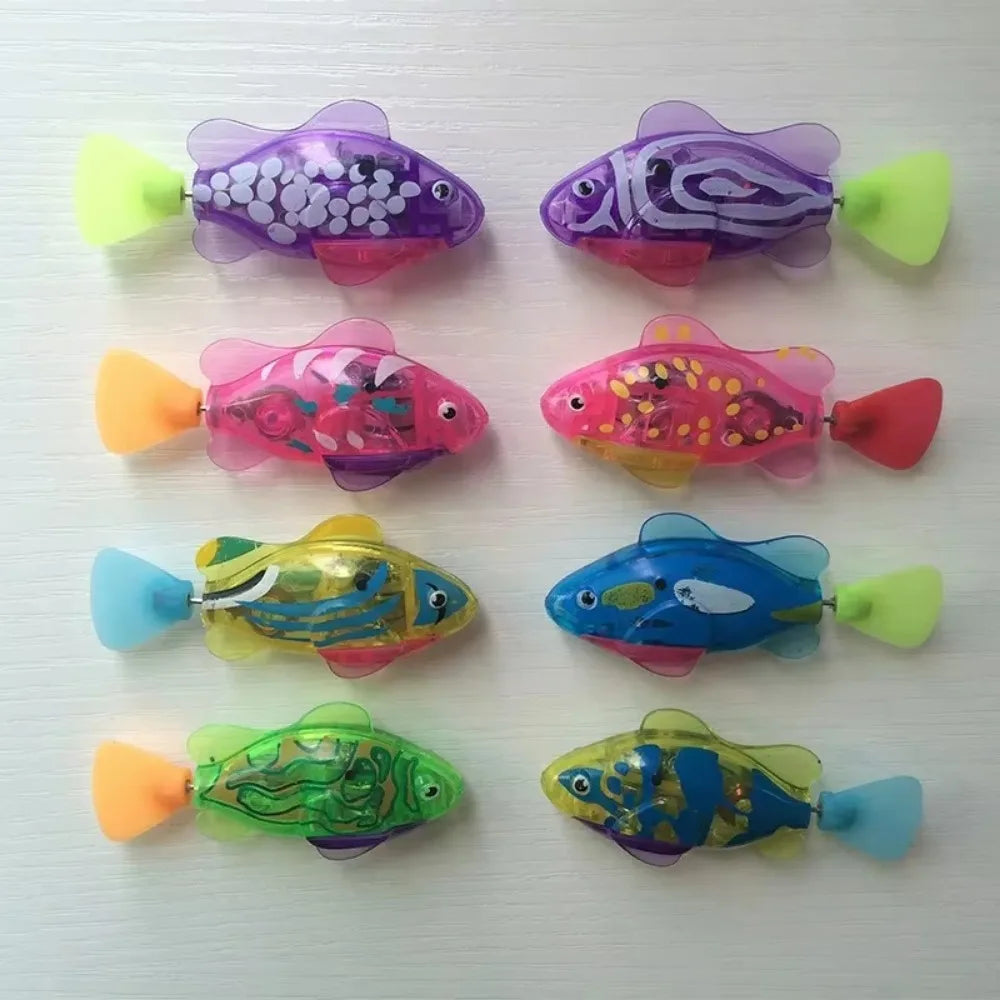 LED Swimming Robot Fish - Interactive Glowing Cat Toy